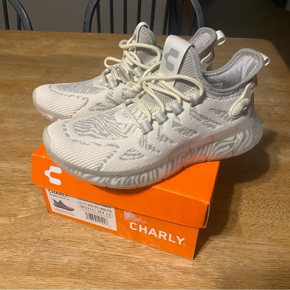 Charly Women's Cream Athletic Shoes
